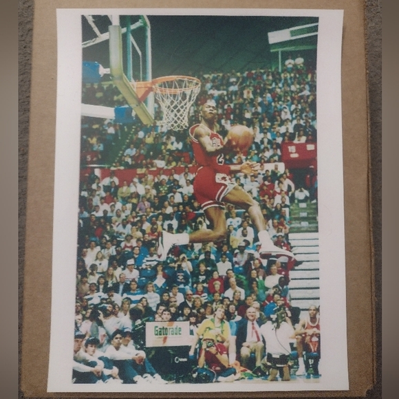 MICHAEL AIR💨JORDAN BULLS 1988 NBA SLAM DUNK CONTEST 8.5x11 ULTRA GLOSSY POSTER! - Picture 4 of 4